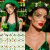 26 Calle Nueva Transfronteriza. Pegatinas de Cara con Pecas de Trébol del Día de San Patricio Tatuajes de Maquillaje Impermeables para Festival de Cerveza Irlandesa