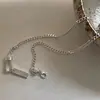 Colar Geométrico de Camada Dupla Estilo Simples em Prata Esterlina S925 para Mulheres Nicho Luxo Acessível Versátil Corrente para Clavícula Novos Acessórios