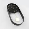 Reloj de Péndulo Ovalado Moderno y de Moda, Reloj de Metal Sencillo, Reloj de Pared para Sala de Estar, Reloj Electrónico, Reloj de Balanceo de Lujo para el Hogar