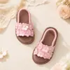 Sandalias Elásticas de Flor de Perla para Niñas Suela Suave Antideslizante Punta Abierta Dulce Estilo Princesa Sandalias Infantiles