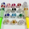 Cabeça de Coelho de Desenho Animado Transfronteiriça Strass Furo Reto Bolas Florais Contas Caneta Miçangas DIY Fofa Corrente de Celular Chaveiro Acessórios