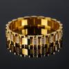 Fuente de comercio electrónico transfronterizo Pulsera de acero inoxidable para hombre europea y americana CNC con incrustaciones de diamantes Oro Tuhao pulsera de acero titanio para hombre