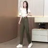 Calça Casual Slim Fit Primavera/Verão Novo Estilo Tendência Versátil Cintura Alta Solta Afinando Calça Harem