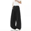 Pantalones Casuales de Gama Alta Estilo Retro Americano para Hombres y Mujeres, Marca de Tendencia para Primavera y Otoño, Pierna Recta Suelta, Caída Versátil, Pierna Ancha Larga para Hombres