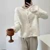 Outono/Inverno Novo Estilo Coreano Solto Suave Macio Aderente Tricô Cardigan Versátil Cor Sólida Oliva Botão Cardigan Suéter Cardigan Feminino