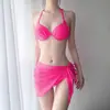 Novo Top Tubo Sexy 'Pure Lust Hot Girl' com Laço e Saia de Três Peças Estilo Biquíni para Férias na Praia com Fenda