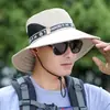 Chapéu Masculino Proteção Solar Verão Pesca Chapéu de Palha de Verão Montanhismo ao Ar Livre Sol Aba Larga Chapéu de Sol Masculino de Verão Venda por Atacado