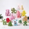 Árbol de Navidad Hombre de Jengibre Vela de Yeso Perfumada Difusor de Aroma Vela Molde de Silicona Mousse de Chocolate Molde para Hornear