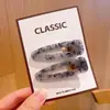 Pinza para el pelo de acrílico estilo coreano, elegante, forma de gota de agua, textura, versátil, para el lateral del pelo de niña, pinza cuadrada simple para el flequillo, accesorio para el pelo
