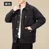 Casaco Jeans Primavera e Outono masculino 2023 nova marca de moda japonesa masculina versátil solto plus size jaqueta de trabalho com múltiplos bolsos