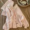 Pijama para mujer al por mayor transfronterizo para primavera y otoño, con almohadillas en el pecho, ribete de algodón nube, manga larga y pantalón, conjunto fino para estar en casa