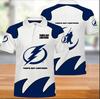 Transfronterizo 2024 explosiones AliExpress wish Amazon nuevo impresión digital 3D NHL playera tipo polo corta comercio exterior