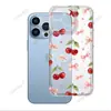 Suprimento de e-commerce transfronteiriço: Capa de celular transparente estilo coreano de menina doce, rosa cereja, com laço e coração, estilo garota, capa macia para atacado