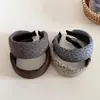 Diadema de esponja con estampado de leopardo Maillard para otoño e invierno, diadema retro de ala ancha de caña alta, versátil para el uso diario, pinza para el pelo, accesorio para el cabello