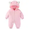 Ropa de Otoño e Invierno para Bebé Pelele Caliente Mono Chaqueta de Algodón para Bebé Forma de Oso Ropa para Abrazar Body Engrosado Pelele