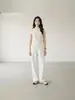 Lavable a máquinaHilo Yangzi alemán Lana Merino Cuello redondo Sin mangas Versátil Top de punto para mujer