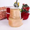 Cinta de lino sintético en stock para decoraciones navideñas, cinta navideña impresa a medida con purpurina, transfronterizo a medida