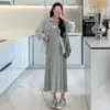 Otoño 2026 Ropa de Maternidad Conjunto Casual Perezoso de Dos Piezas Nuevo Camisa de Solapa Rayada + Vestido Camisola de Maternidad Adelgazante