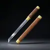 Conjunto Tang Dao Simples Longquan Feito à Mão Dao Horizontal Integrado Aço de Alto Manganês Dao Reto Artesanato de Espadas Chinesas Não Afiado