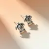Brincos Estilo Retrô Moda Europeia e Americana, Brincos de Animal Criativos Personalidade Tendência de Nicho, Brincos de Tartaruga Prateados Galvanizados Atacado