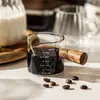 Taza pequeña de leche de vidrio, taza de espresso italiana, taza medidora de extracción con escala, jarra de leche, platillo para salsa estilo occidental, platillo para salsa