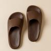 Zapatillas Qichu Liangpin de suela gruesa color moca, ligeras, para el hogar, para parejas, para exteriores, con estampado de cuero, sandalias de verano sin cordones