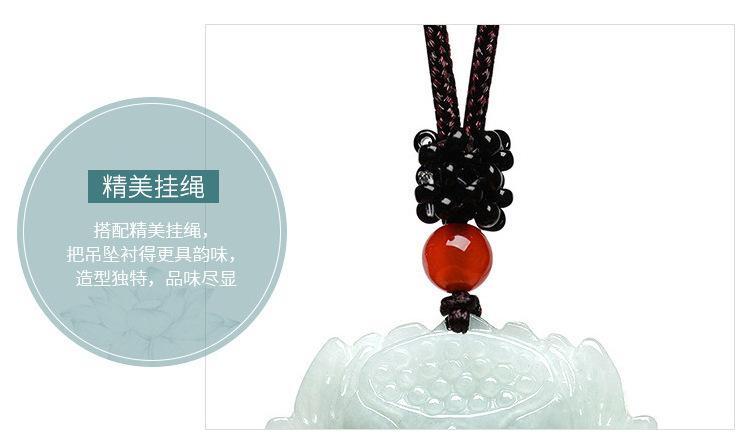 智贝详情图_6天然缅甸A货翡翠玉莲花冰种玉石吊坠男士玉佩项链