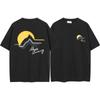 Camiseta unisex holgada informal de manga corta con estampado de logotipo retro de RHUDE para primavera y verano de 2024