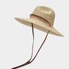 Ins sombrero de paja de paja con cuerda de cuero europea y americana sombrero de sol de paja para vacaciones al aire libre playa ala ancha sombrero de paja Panamá