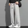 Pantalones Waffle Nuevos 2023 Marca Trendy para Hombre Pierna Ancha Casuales Primavera y Otoño Sueltos Rectos Trendy Piso Trendy Pantalones