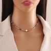 [Bingmeng] Collar de cuentas de arroz de diseño original cadena para la clavícula de perlas naturales collar bohemio N046