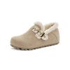Há Nuvens na Árvore, Forrados com Lã, Aumentados e Quentes Sapatos de Algodão com Solado Plano para Mulheres, Novo Inverno 2025 Slip-On Sapatos Birkenstock com Solado Macio