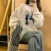 Sudadera Retro Americana Otoño/Invierno Cuello Redondo Sin Capucha Mujer 2026 Nuevo Primavera/Otoño Diseño Delgado Sentido Suelta Moderna Marca Top