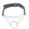 Moda Europea y Americana Transfronteriza Collar de Anillo de Cuero PU Cadena Punk Estilo Urbano Correa de Cuello con Anilla en O Joyería
