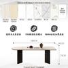 Mesa de Comedor Deli Pizarra Travertino Estilo Francés para Uso Doméstico en Departamentos Pequeños, Mesa de Comedor Rectangular Semicircular de Lujo Ligero Color Crema
