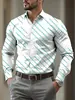 Camisa de diseño degradado vintage, chaqueta camisa casual de manga larga con bloques de color, camisa de hombre vintage estampada con cuello de solapa