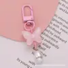 Llavero Colgante de Mariposa con Purpurina de Doble Cara DIY, Colgante Creativo de Gota de Agua, Perla, Anillo de Esmalte Multicolor, Accesorios, Decoración para Bolso