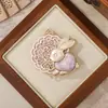 Broche Acessórios Pingente Coelho de Jade Palácio da Lua Brocado Canção do Meio Outono DIY Novo Estilo Chinês Hanfu Qipao Presente de Feriado Pequeno Ornamento