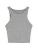 Camisola pequeña en forma de I para chica dulce y picante, ropa interior de mujer, otoño, negra, sin mangas, corta, ajustada, ropa exterior