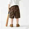 Pantalones Cortos Estilo Ropa de Trabajo para Niños, Nuevos Pantalones Cortos Finos de Moda Verano 2026 para Niños, Pantalones Casuales de Cinco Puntos para Niños Pequeños