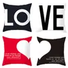 Amazon Día de San Valentín Funda de Almohada Estampado de Lino Pareja Transfronterizo Hogar Sala de Estar Funda para Cojín de Sofá Estilo Nórdico