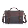 Bolsa Masculina de Couro Genuíno com Aba Vintage Couro Crazy Horse Camada Superior Bolsa de Ombro Masculina Distinta Cilindro Couro de Vaca Crossbody Messager