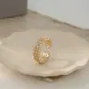 Anel Aberto Personalizado Banhado a Ouro Real com Zircônia para Mulheres, Anel Geométrico Torcido de Alta Qualidade, Exquisite Anel para Dedo Indicador Atacado