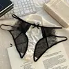 Ropa interior de encaje para mujer, Estilo francés sexy, Satén de deseo puro, Malla calada, Bragas discretas de algodón puro en la entrepierna para mujer