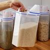Tarro de Grano Transparente Japonés Plástico Cocina Tarro Sellado Cubo de Arroz Tarro de Almacenamiento Caja de Almacenamiento de Grano Venta al por Mayor