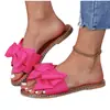 Chinelos de Bico Quadrado com Laço de Strass para Mulheres, Estilo Novo Transfronteiriço, Sandálias Leves de Tecido Cor Sólida para Uso Externo, Amazon