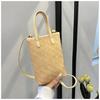 2025 Nuevo Bolso Cubo de Verano para Mujer Tejido Bolso para Teléfono Móvil Diseño Nicho Versátil Bolso de Mano al Hombro Cruzado