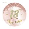 Spot Novo Rosa 18 anos Prato de Papel Prato de Papel Descartável Copo de Papel Toalha de Papel Faca e Garfo Suprimentos de Decoração para Festa Infantil