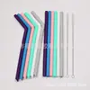 Pajita de silicona directa de fábrica se puede cortar traje de pajita de silicona de grado alimenticio color plegable protección ambiental tubo recto codo