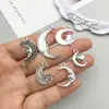 1 nuevo colgante de luna hueca simulada serie luna aleación de plata antigua accesorios para manualidades